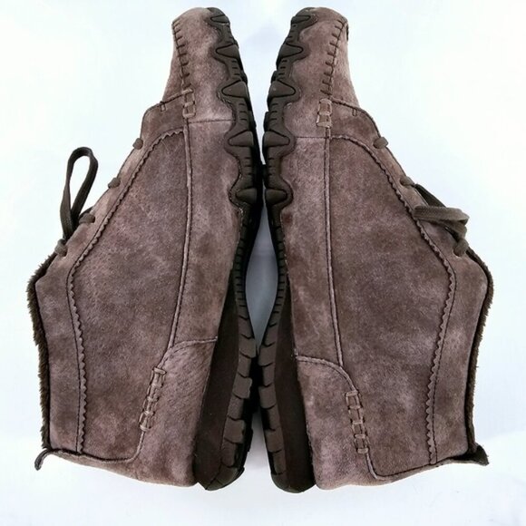 Skechers Women 10 Relaxed Fit Memory Foam Brown Lace-up  Ankle Booties - Picture 7 of 9